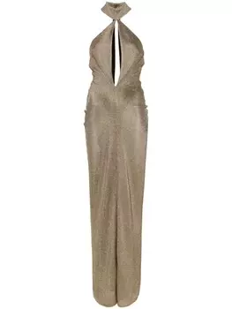 Платье макси с вырезом халтер TOM FORD, золотой