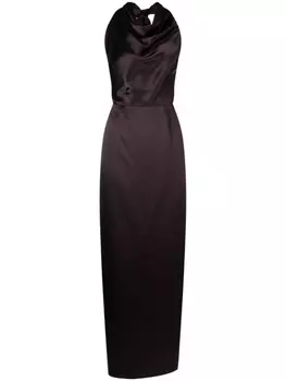 Платье макси с вырезом халтер VOZ, коричневый