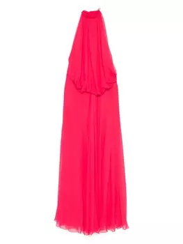 Платье макси с вырезом халтерне Alberta Ferretti, розовый