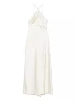 Платье макси с вырезом халтерне Patrizia Pepe, нейтральный