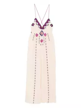 Платье макси с вышивкой Ba&Sh, нейтральный