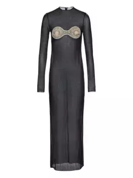 Платье макси с вышивкой Magda Butrym, черный