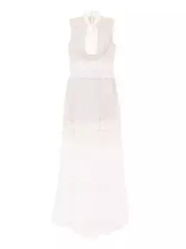 Платье макси с вышивкой Saiid Kobeisy, нейтральный