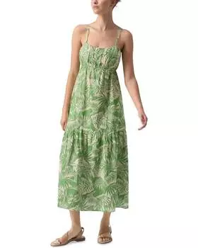 Платье макси с заниженным швом в цвете Cool Palm Sanctuary