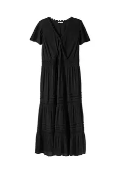 Платье-макси с запахом и многоярусными воланами Sheego by JoeBrowns, черный