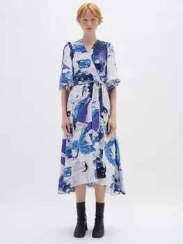 Платье макси с запахом и поясом InWear Elita, фиолетовый/мульти