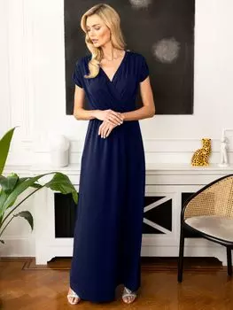 Платье макси с запахом спереди HotSquash, темно-синий