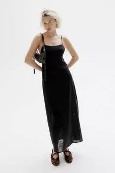 Платье макси с завязкой H&M, черный