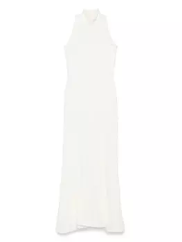 Платье макси с жатым эффектом MSGM, белый