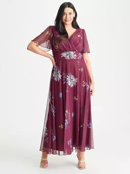 Платье макси Scarlett & Jo Isabella с плавающими рукавами, пурпурный одуванчик