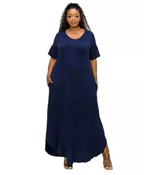 Платье-макси Scarlett Plus Size с карманами L I V D, синий