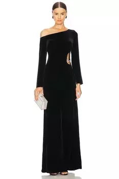 Платье макси seren с вырезом L'Agence, черный
