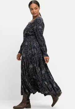 Платье макси Sheego, темно-синий