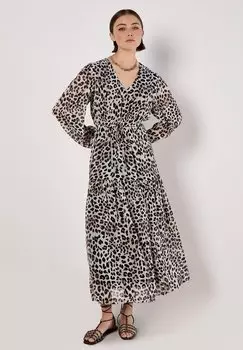 Платье макси SHIMMER LEOPARD MIDI Apricot, серый