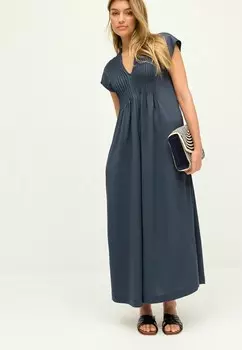 Платье макси SHORT SLEEVE PINTUCK- REGULAR FIT Next, синий