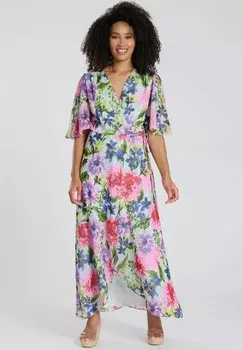 Платье макси SHORT SLEEVE South Beach, мультиколор