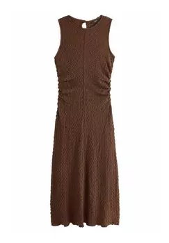 Платье макси SLEEVELESS TEXTURED RUCHED Next, коричневый