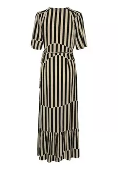 Платье макси Slmolly Soaked in Luxury, неравномерные полоски бежевого принта