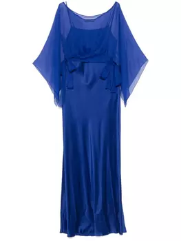 Платье макси со съемной накидкой Alberta Ferretti, синий