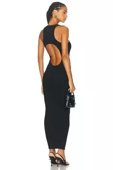 Платье макси со сборками Amiri, черный