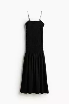 Платье макси со сборками H&M, черный