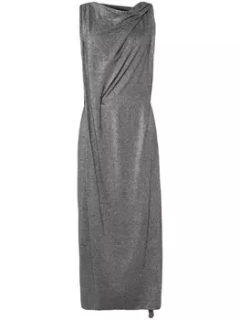 Платье макси со сборками и люрексом JNBY, серебристый