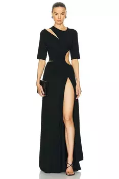 Платье макси со сборками и разрезом Sid Neigum, черный