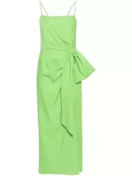 Платье макси со сборками MSGM, зеленый