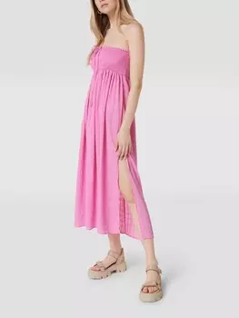 Платье макси со сборками на вставке Review, розовый