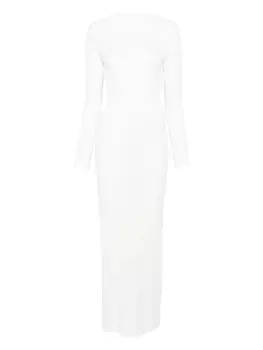 Платье макси со сборками Self-Portrait, белый