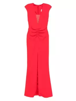 Платье макси со сборками SILK LOVE & LACE, красный