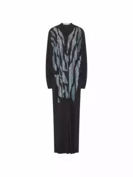 Платье макси со стразами Lanvin, мультиколор