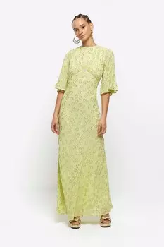 Платье макси со звездами и блестками River Island, зеленый