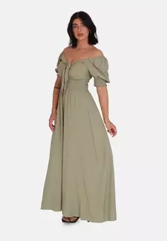 Платье макси SOMMER Elara, зеленый