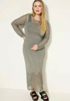 Платье макси SPARKLING LONG SLEEVE Studio Untold, серебристый