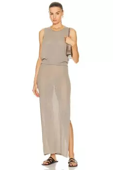 Платье макси St. Agni Mesh Tuck Back, цвет Fog