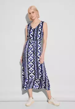 Платье макси STREET ONE с кулиской на талии, синий