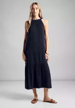 Платье макси STREET ONE с воланом по подолу, синий