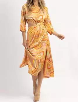 Платье макси Sundown Marble желтого цвета DRESS FORUM