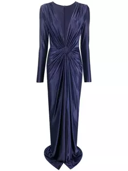 Платье макси Swanson со сборками Costarellos, фиолетовый