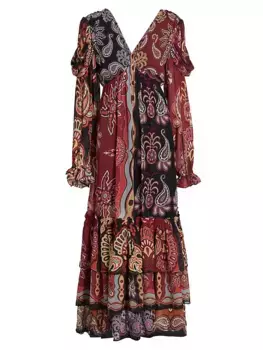 Платье макси Sweet Mermaids с узором пейсли Farm Rio, черный