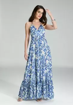 Платье макси Swing, синий