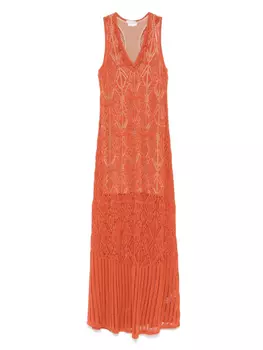 Платье макси, связанное крючком LIU JO, коричневый