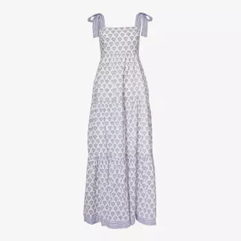 Платье макси Tabitha из органического хлопка с цветочным принтом Aspiga, синий