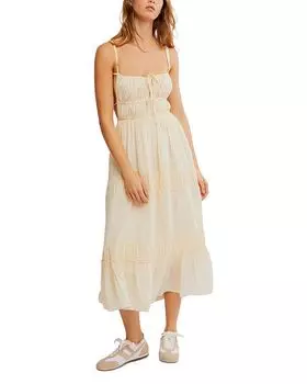 Платье макси Taking Sides Free People, белый