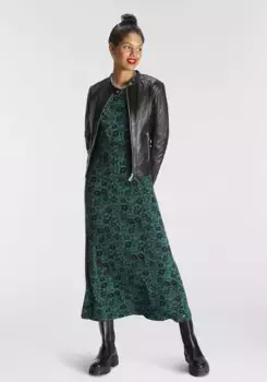 Платье макси Tamaris с присборенными рукавами, черный