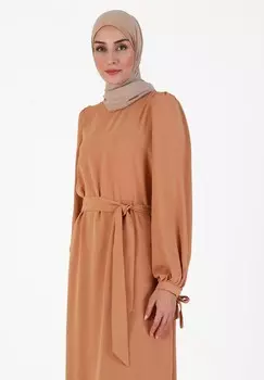 Платье макси TAVIN Modanisa, коричневый