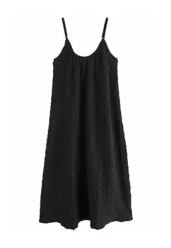 Платье макси TEXTURED Next, черный