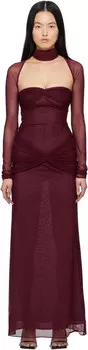 Платье макси «The Starlite» бордового цвета Mirror Palais