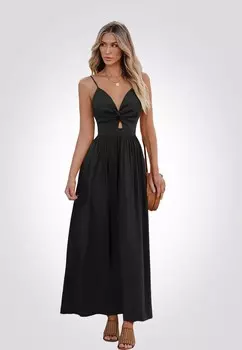 Платье макси TWIST FRONT BOHO TRGER Cupshe, черный